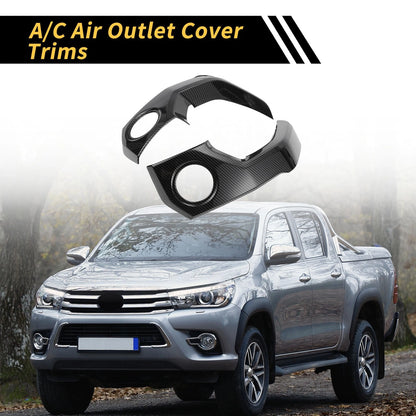 Carbon Fiber Pattern A/C Air Outlet Cover Trims for Toyota Tundra (2014–2021)