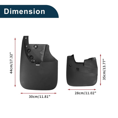 Mud Flaps Splash Guards 1 Set for Toyota Tundra (2010-2021)