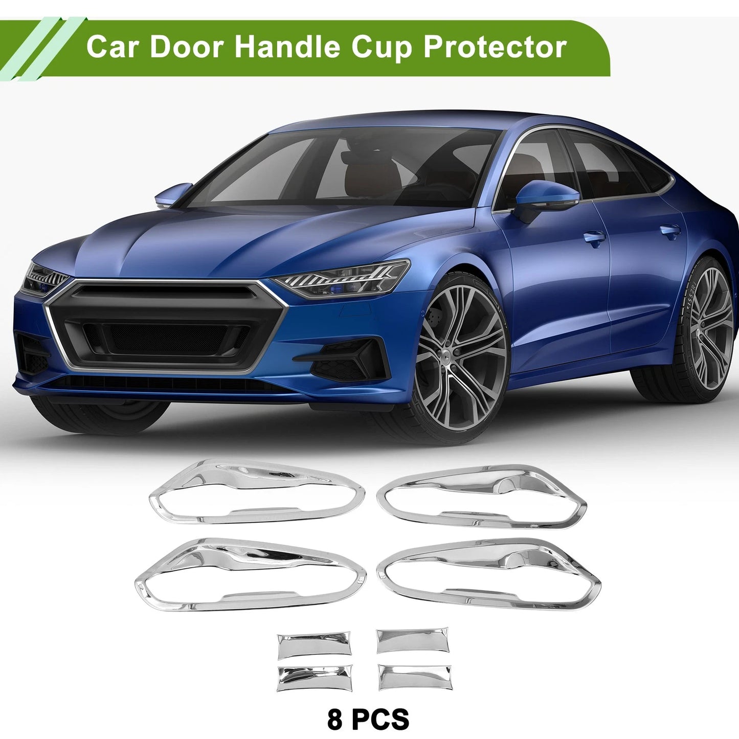 Door Handle Cup Protector for Ford Fusion Mondeo (2013-2018) Silver Tone
