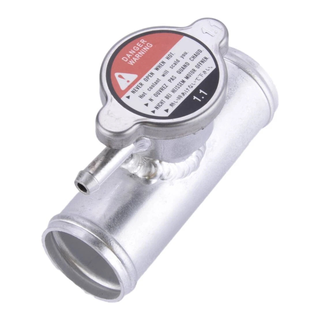 38mm Aluminum Radiator Coolant Inline Filler Neck Hose w/ Cap for Car Model