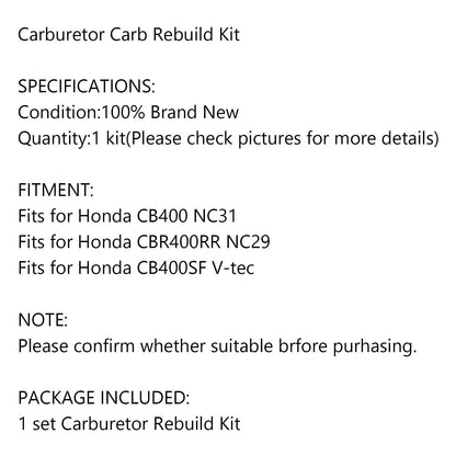 Carburetor Repair Kit for Honda CB400 NC31, CBR400RR NC29 (1992-1998)