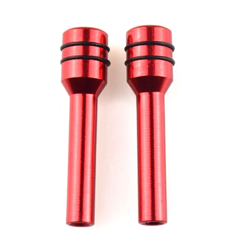 2 x Door Lock Pins Premium Red Aluminum for Car Interior