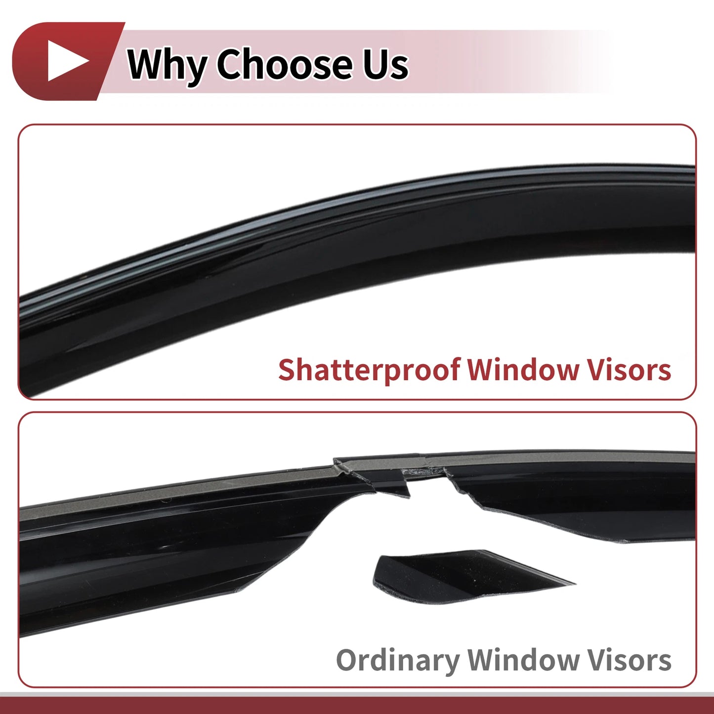 Window Deflectors for Mazda 3 Sedan 2010-2013 Side Vent Visor Black 1 Set