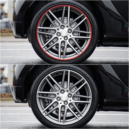 16pcs Rim Sticker Tape Strip Accessory Red for Car & Motorcycle