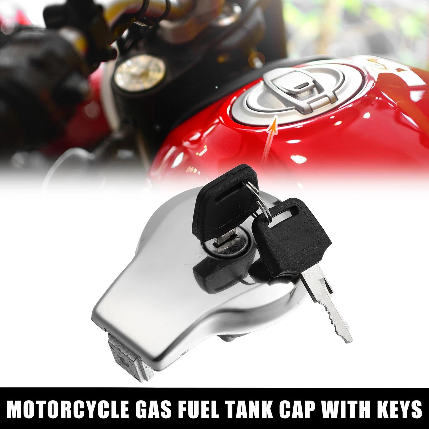 Gas Tank Cover 1 Set Locking Fuel Tank Cap with Keys for Yamaha