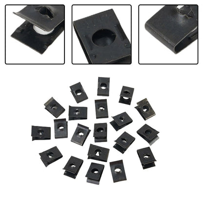 20x Metal U-Type Clips for Car Bumper Fender Trim Panel Fastener