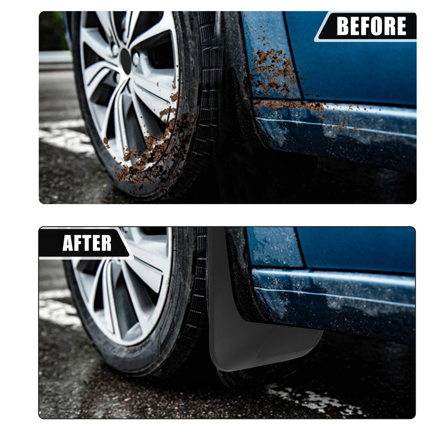 Mud Flaps Splash Guards for Toyota Highlander (2014-2023) - Black 1 Set