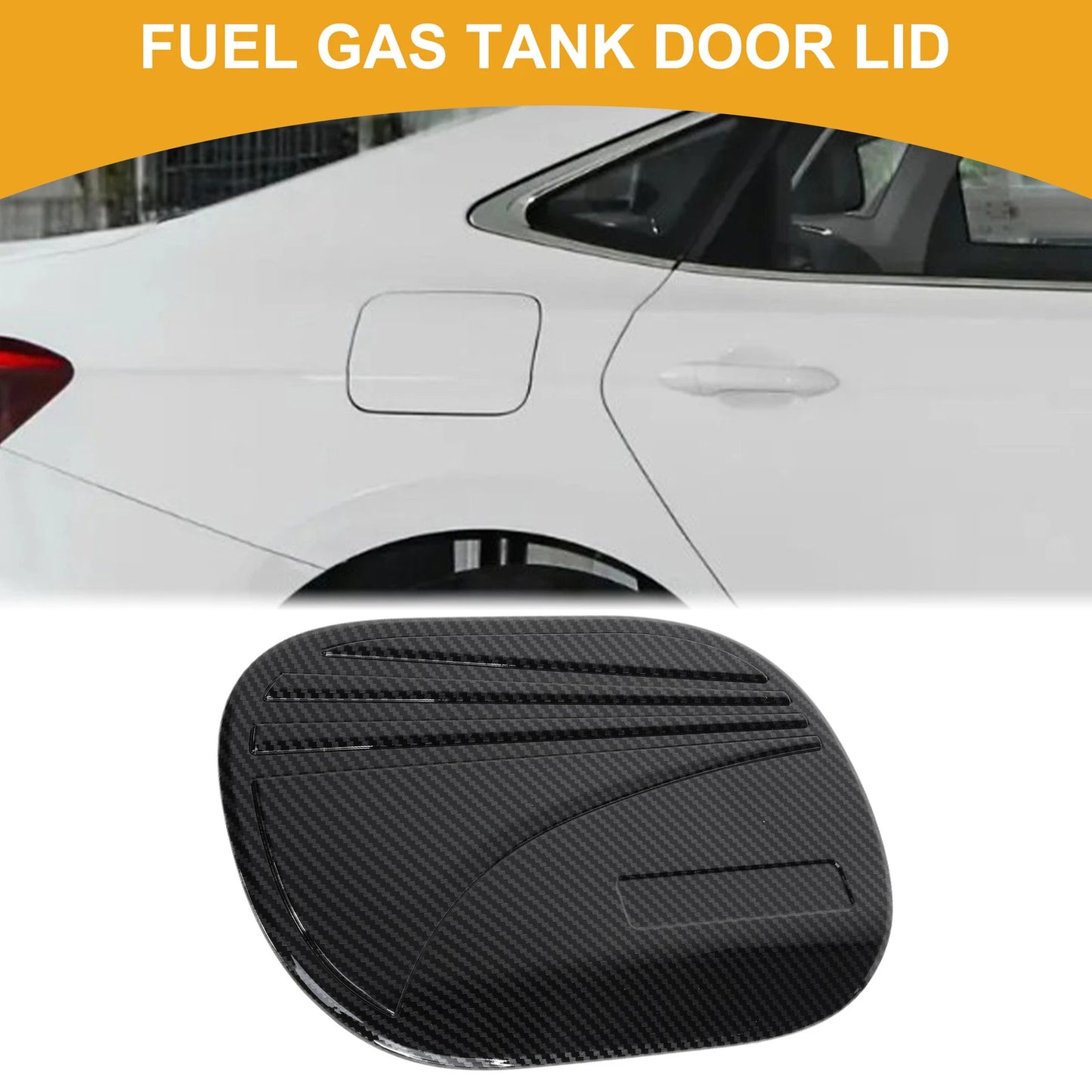 Fuel Tank Door Cap for Hyundai Tucson 2019-2020 Carbon Fiber Black