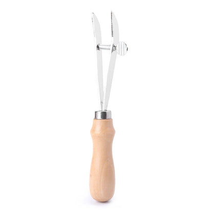 Leather Edge Creaser Tool for Crafting - Adjustable Width, Wood Handle