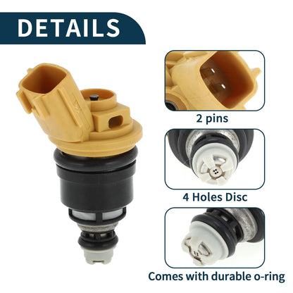 Fuel Injector 1 Pcs for Nissan 300ZX (1990-1994) Black Yellow
