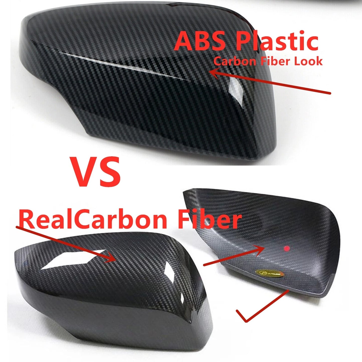 2 x Rear Side Mirror Covers for Subaru WRX / WRX STI (2015-2021)