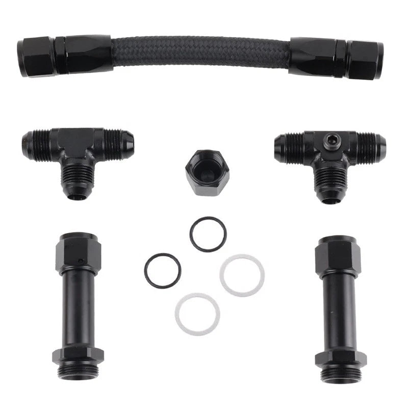 Braided Dual-Feed Carb Fuel Line for Holley 4150 Double Pumper Carburetor