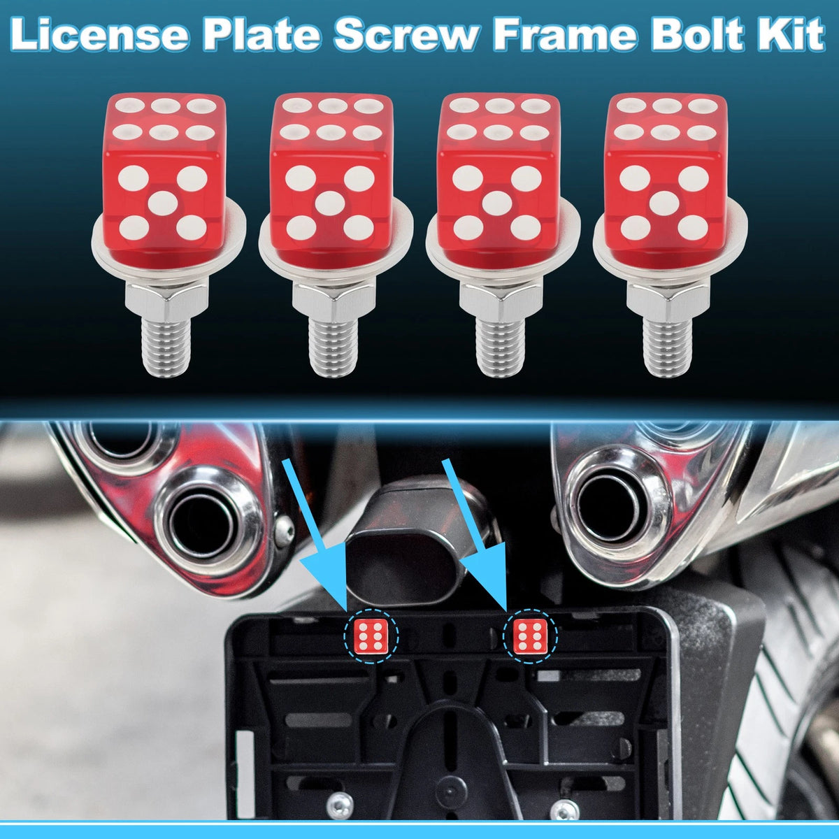 License Plate Screws Cover 3.45 cm 4 pcs for Universal Motorcycle