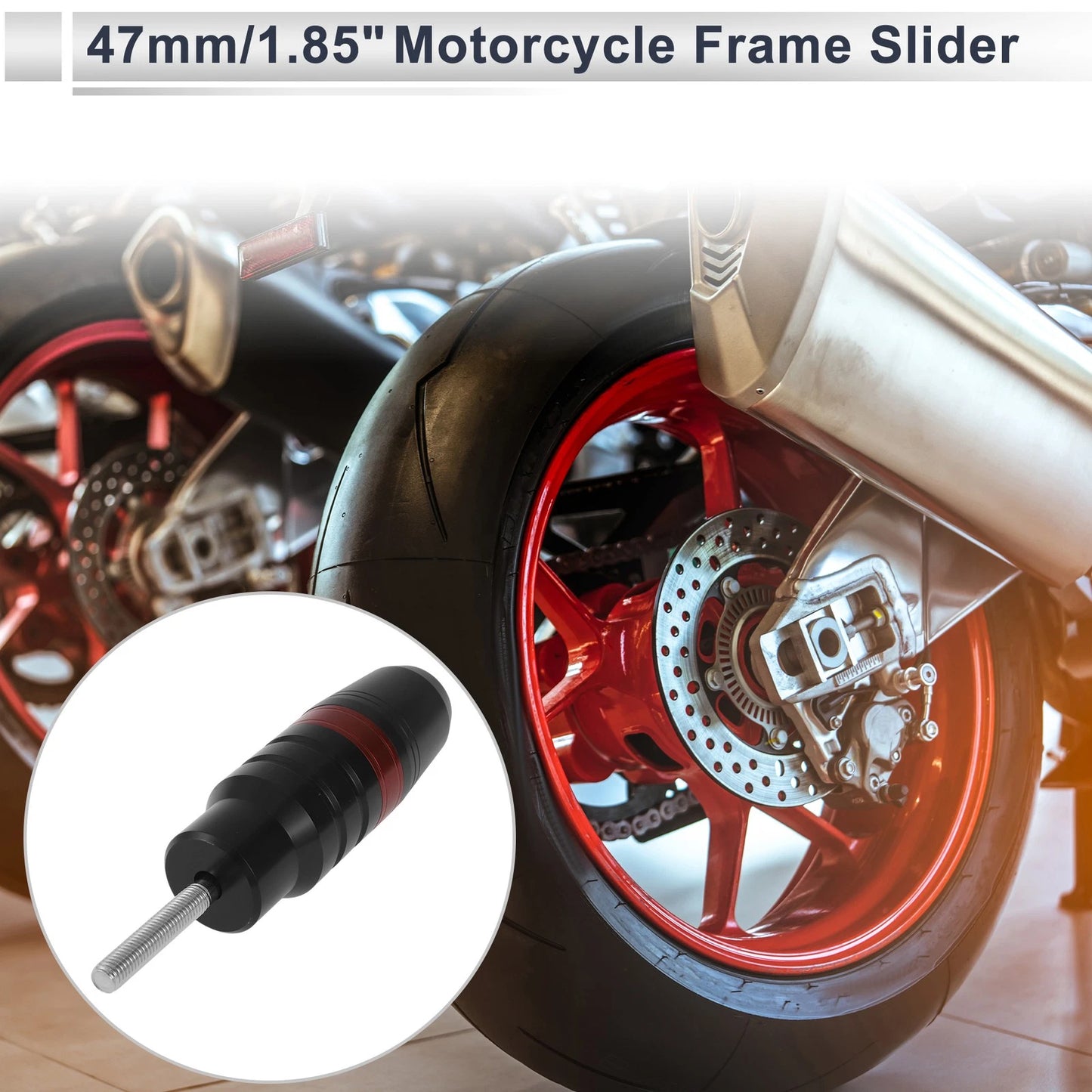 11mm Aluminum Alloy Plastic Motorcycle Slider Frame Bolt 1Set Red for Motorcycle