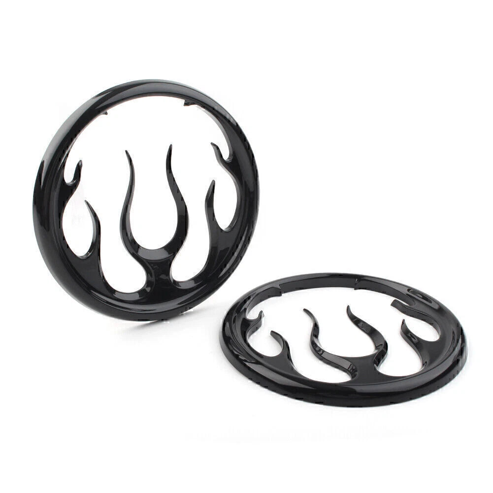 Black Flame Speaker Grill Accent Trim Cover for Harley Electra Glide (2009-2023)