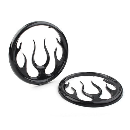 Black Flame Speaker Grill Accent Trim Cover for Harley Electra Glide (2009-2023)