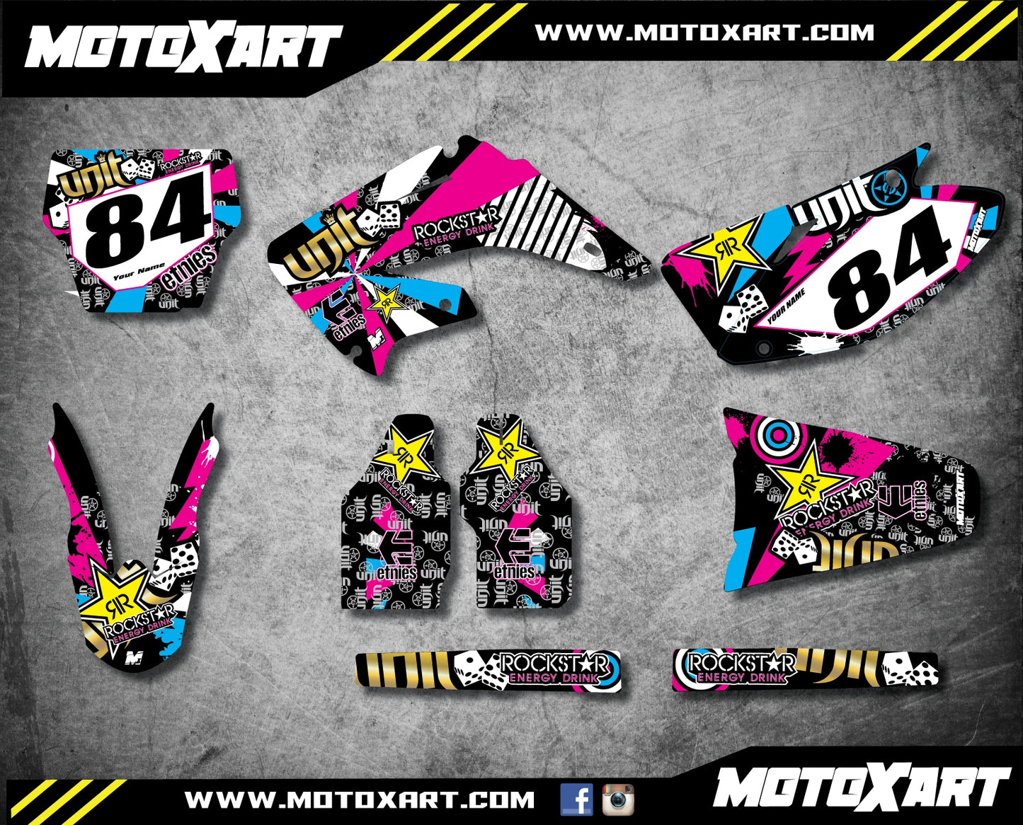 Full Custom Graphic Kit for Honda CR 125 (2002-2012) - RUSH STYLE Stickers