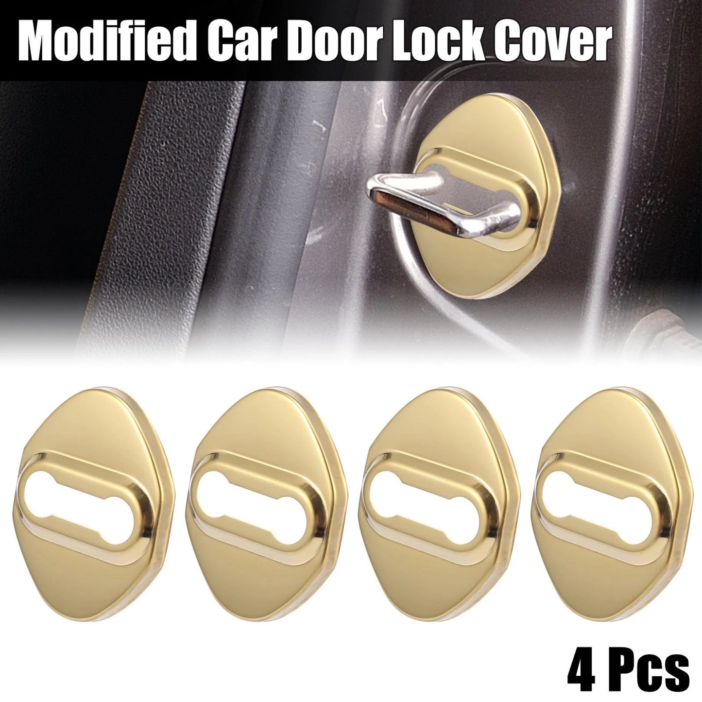 4pcs Door Lock Latch Striker Covers for Toyota - Gold Tone