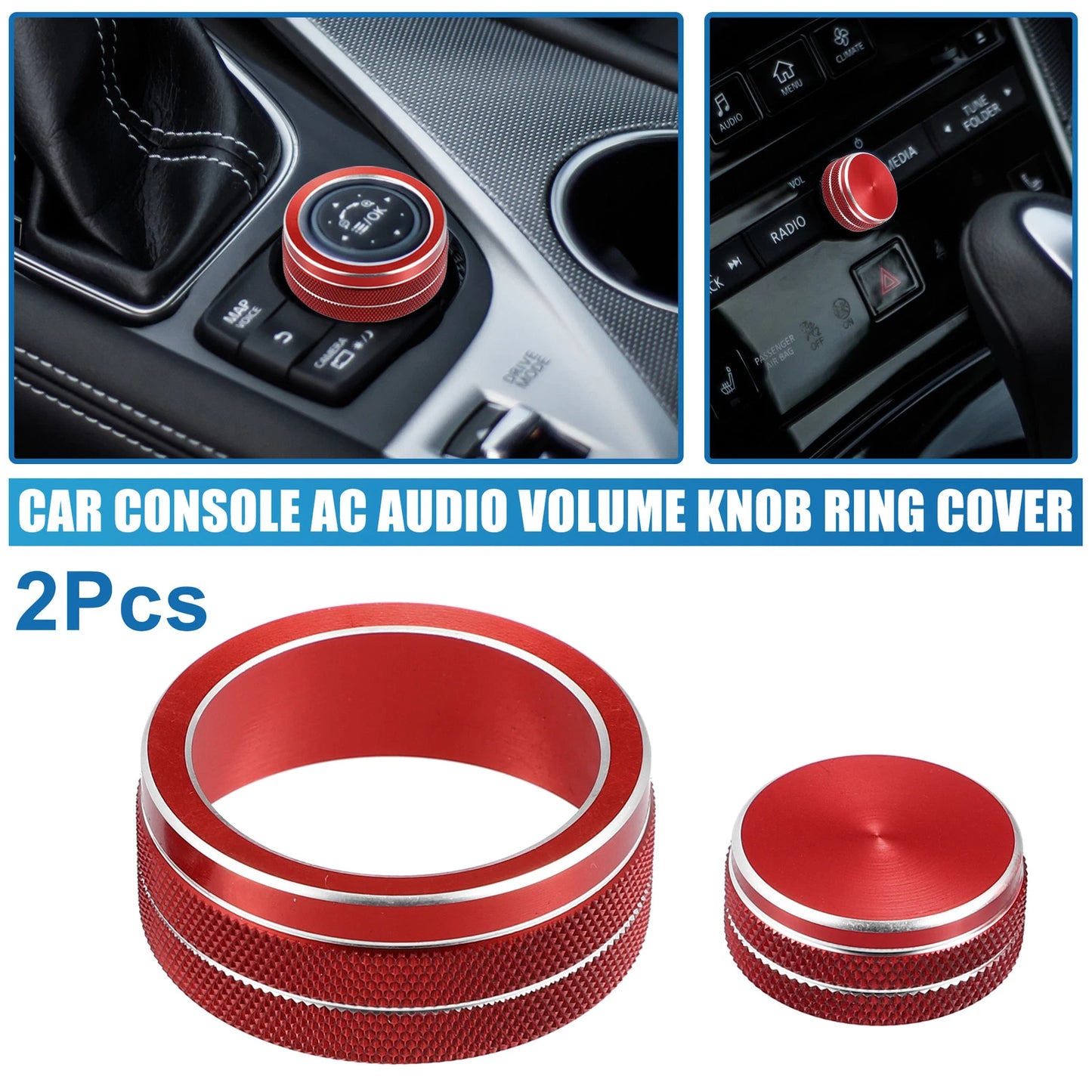 Console Multimedia Button Cover for Infiniti Q50 QX50 Red