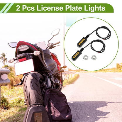 2 x License Plate Light 12V Led Tag Lamp for Car Motorcycle Rainproof