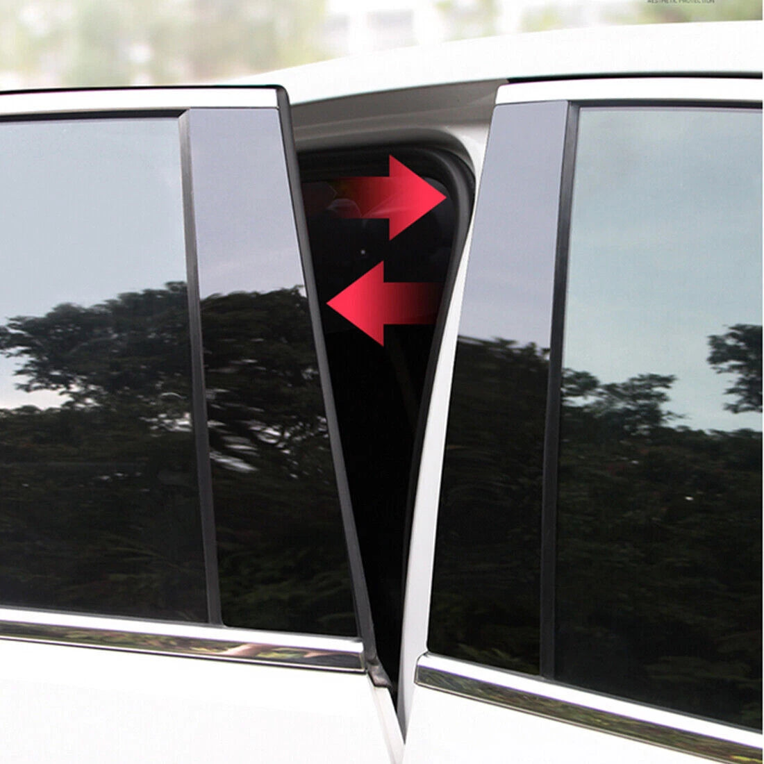 8X Door Black Window Trim Pillar Posts Cover for Infiniti QX56/QX80 (2011–2020)