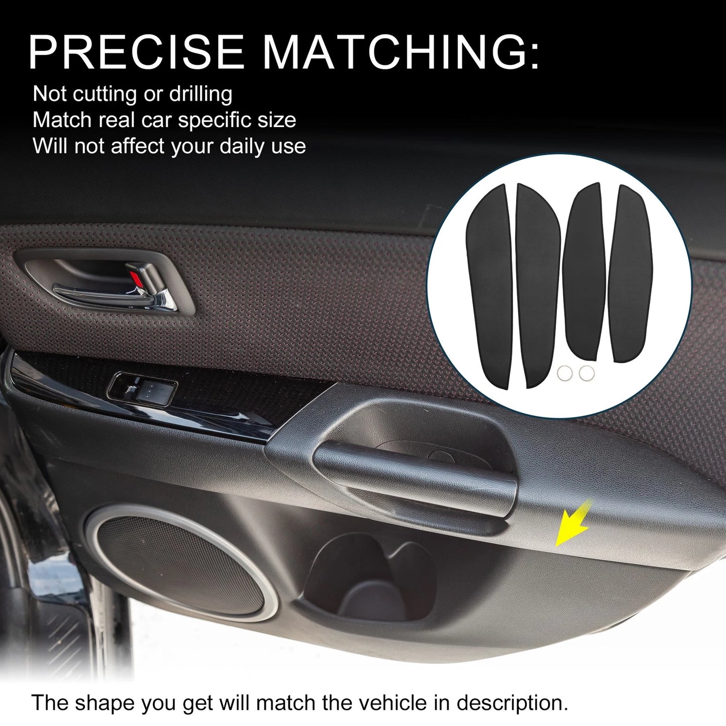 Car Door Leather Anti Kick Pad Sticker for BMW 3 Series (2013-2019) 1 Set