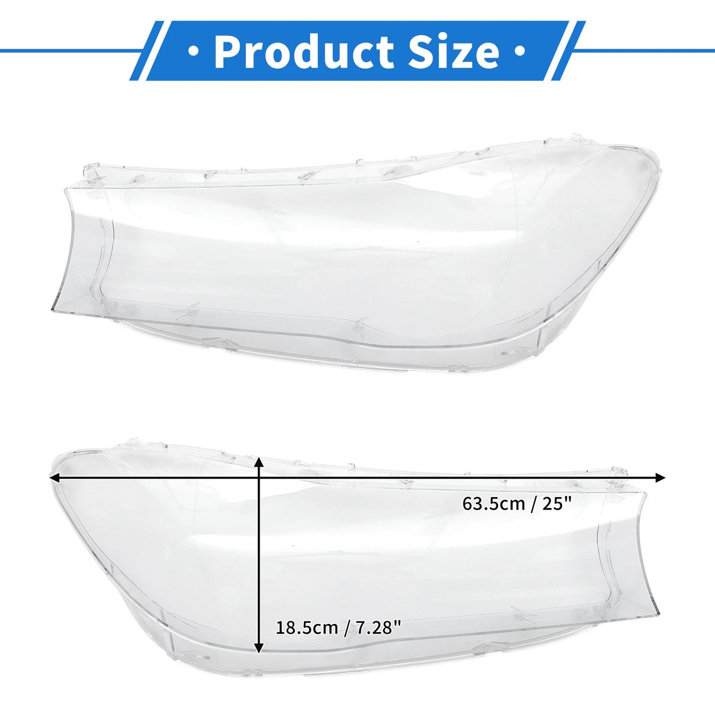 1 x Pair Front Left Right Headlight Lens Cover for BMW 740i