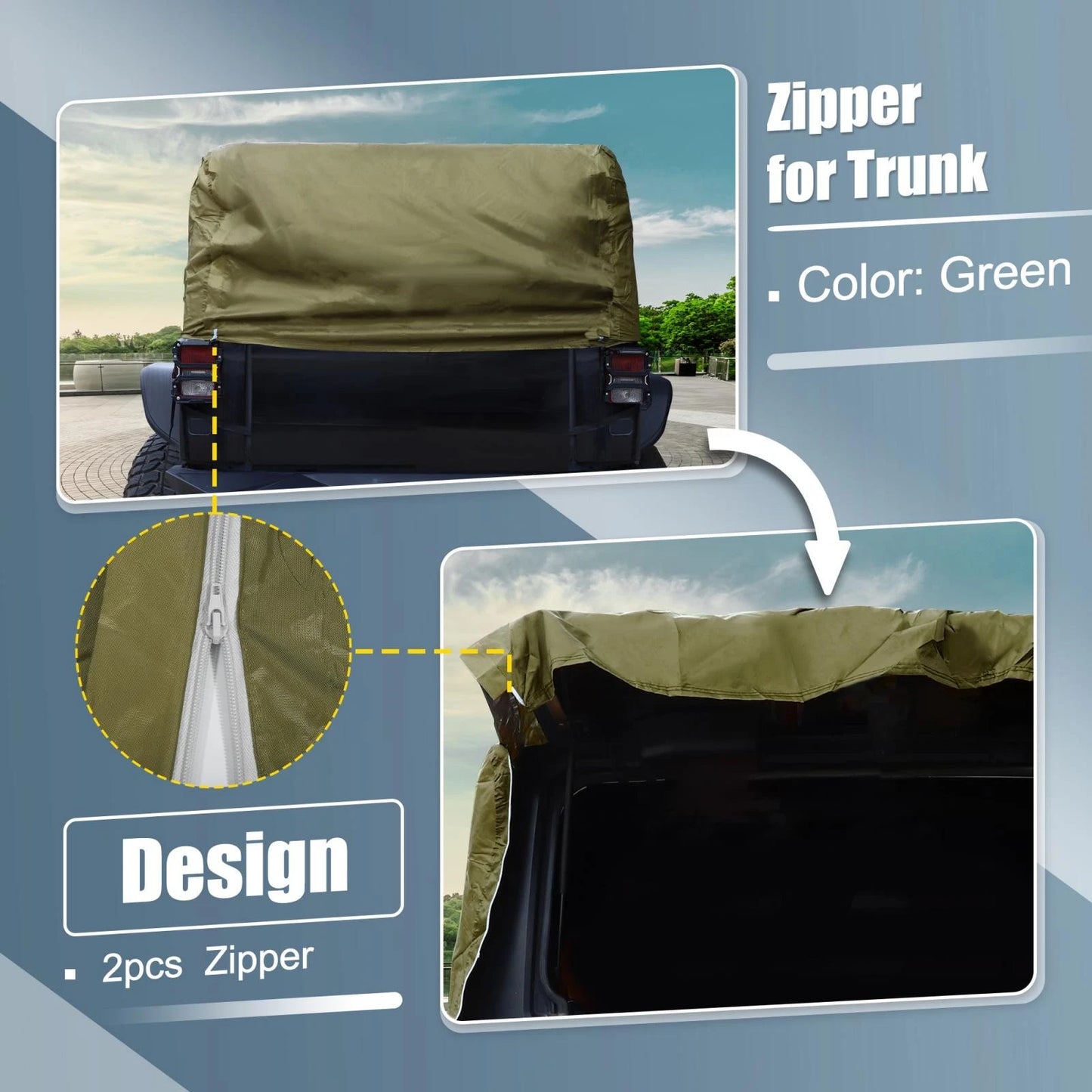 Car Cover for Jeep Wrangler JK JL Hardtop 2 x Door (2007-2021) - Green