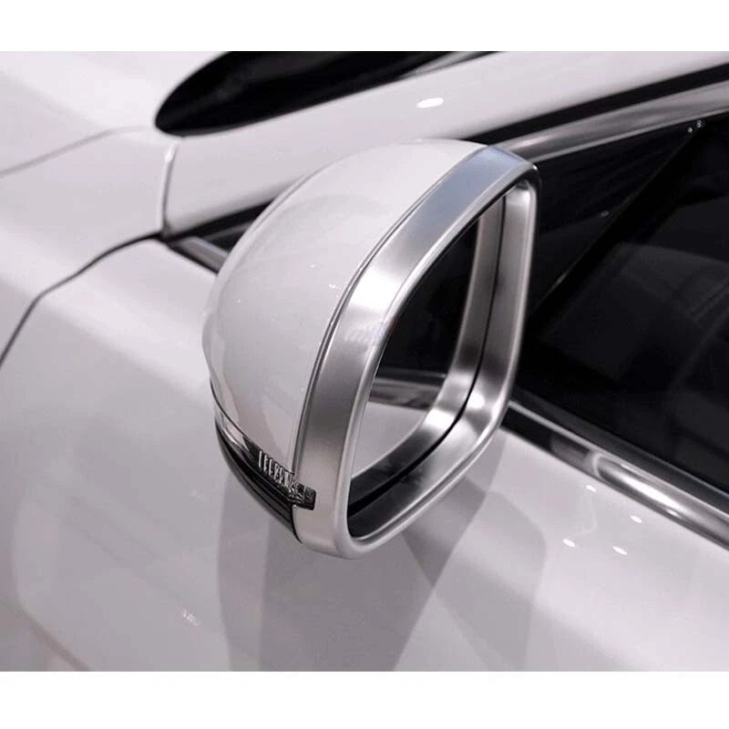 Silver Side Rearview Mirror Glass Cover Frame Trim For Jaguar XE XF 2016-2018