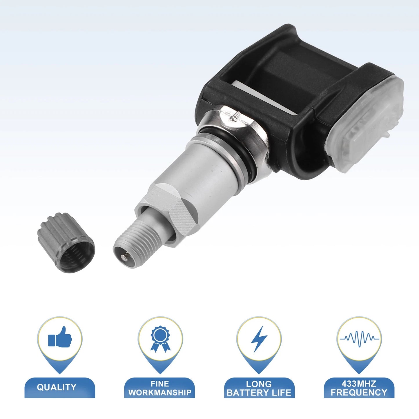 4 x TPMS Sensors for BMW X5 X4 (2019-2021) Black Silver Tone