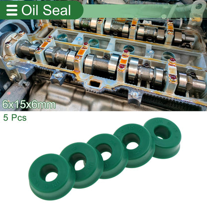 Oil Seal 6x15x6mm Seal Ring Rotary Shaft Seal TPU 5 Pcs for Car