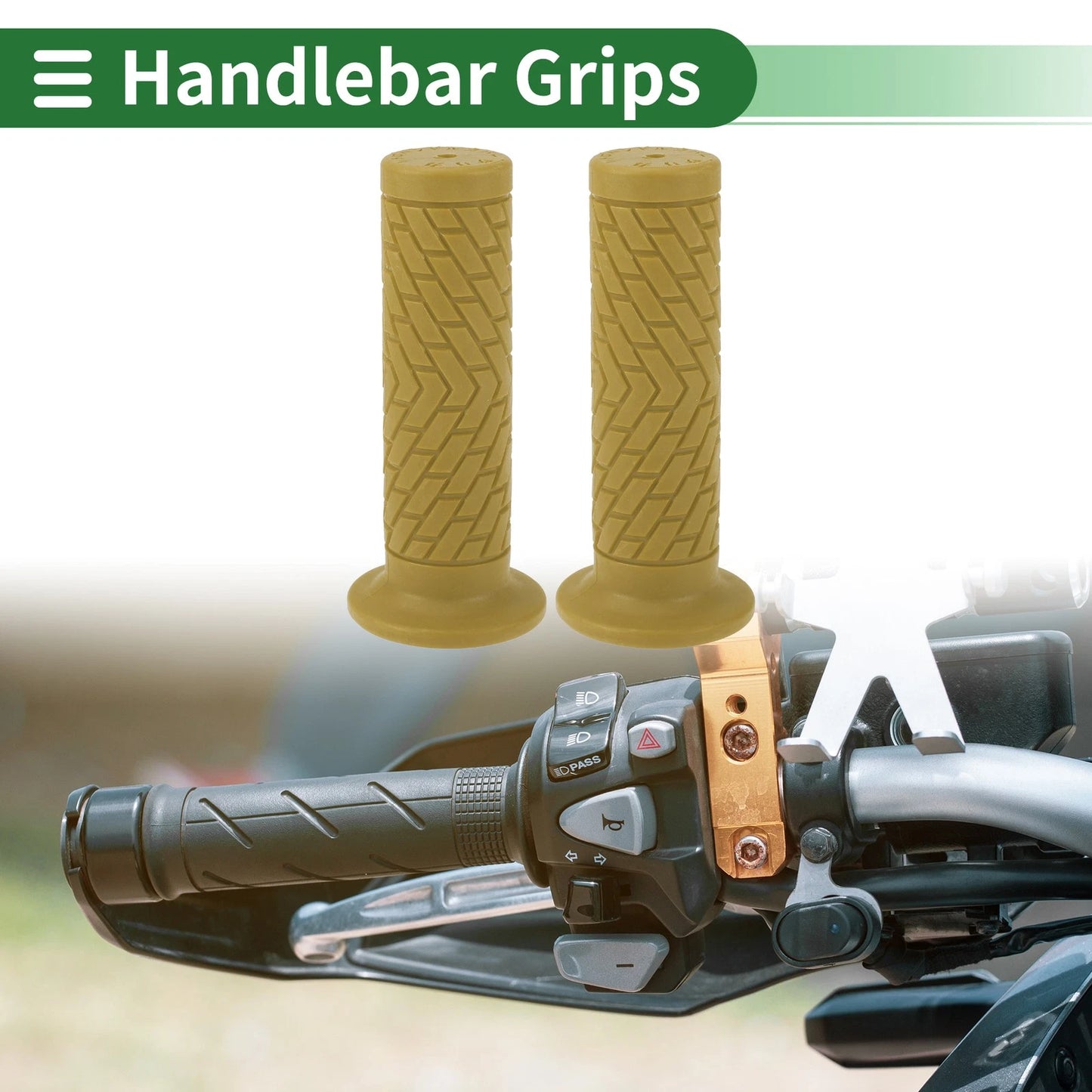 7/8" 22mm Hand Grips TPU Yellow for Motorcycle Handlebar Grips