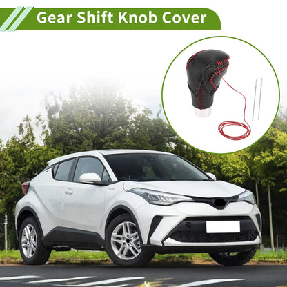 1 Pc Gear Shift Knob Cover for Toyota CH-R (2018-2022) Pebbled Black Red