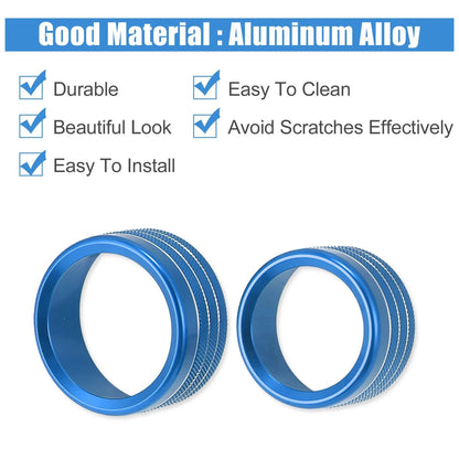 5x Blue Car AC Radio Switch Knob Cover for Dodge Ram 1500 (2018-2020)