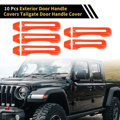 Door Tailgate Handle Cover for Jeep Gladiator JT (2020-2021) - 1 Set, Orange