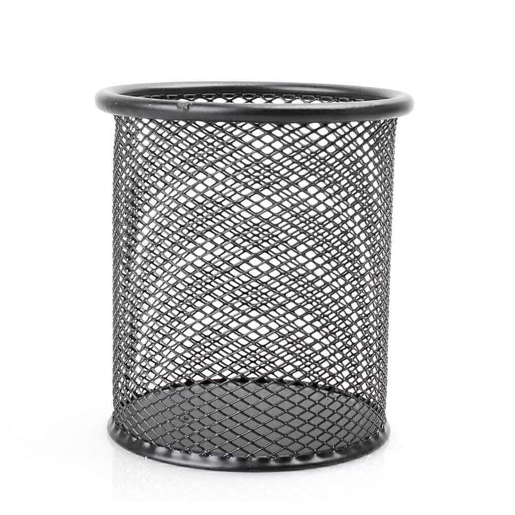 Black Metal Mesh Desk Pen Pencil Organizer Cup Holder for Office School Supplies