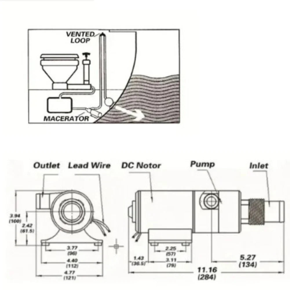 Electric Sewage Pump for Boats/RVs - Easy Installation Design