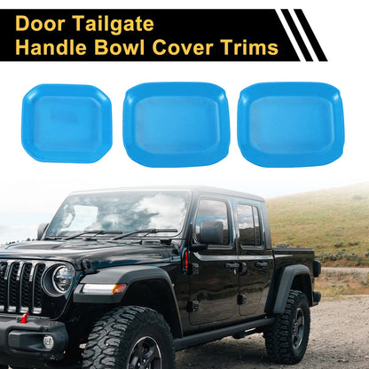Light Blue Exterior Door Handle Bowl Cover Trims for Jeep Gladiator (2020-2024)