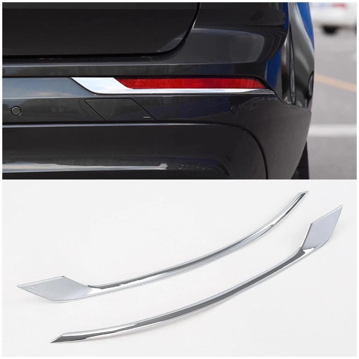 ABS Chrome Rear Fog Light Tail Lamp Lid Cover Trim for Volvo XC60 (2018-2023) 2 x