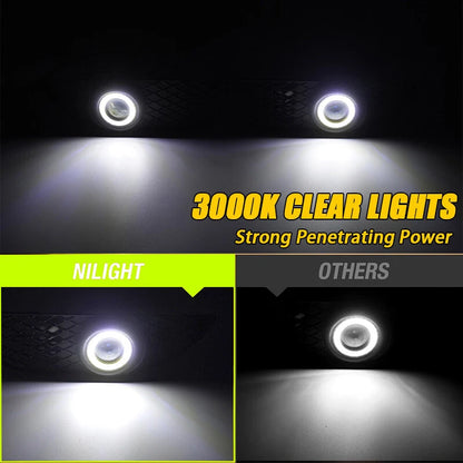 2 x Front Fog Light LED Angle Eye Lamps for Mitsubishi Lancer (2008-2015)