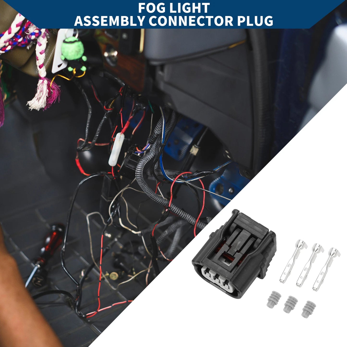 3Pin Fog Light Assembly Connector Plug for Honda Acura (2001-2005)