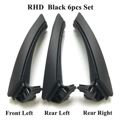6 x Black Inner Door Panel Handle Pull Trim Covers for BMW E90 3 Series (2007-2013)