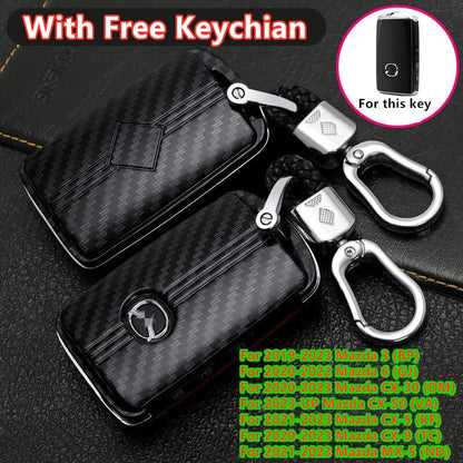 1 x Carbon Fiber Key Fob Cover for Mazda 3 CX-30 CX-5 CX-50 (2019–2024)