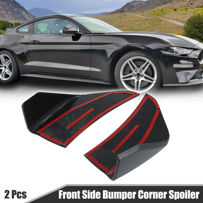 Front Side Bumper Corner Spoilers for Ford Mustang (2015-2020) Black