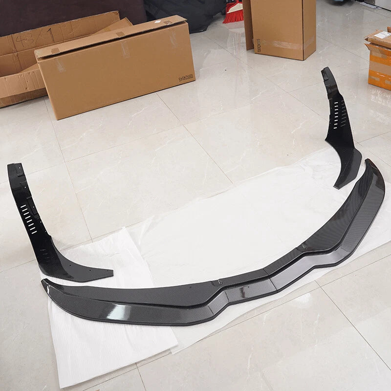 Carbon Look Front Lip Splitter & Side Winglets for 2014-2019 Corvette C7 Z06