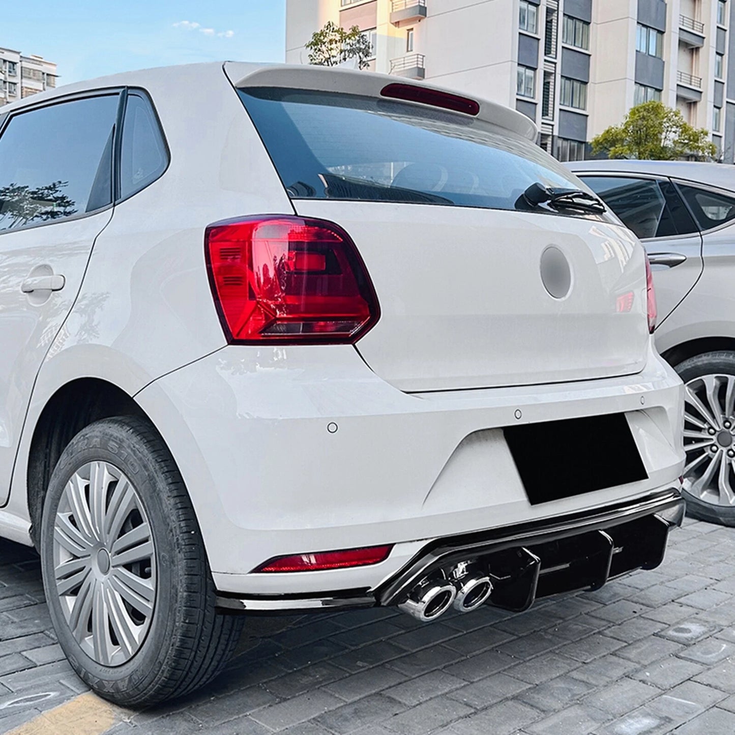3 x Rear Bumper Diffuser Lip Covers for Volkswagen Polo MK5 (2009-2014)