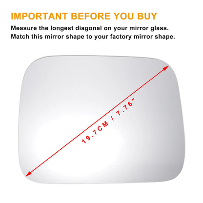 Left Side White Mirror Glass w/ Back Non-Heated for Jeep Renegade (2014-2022)