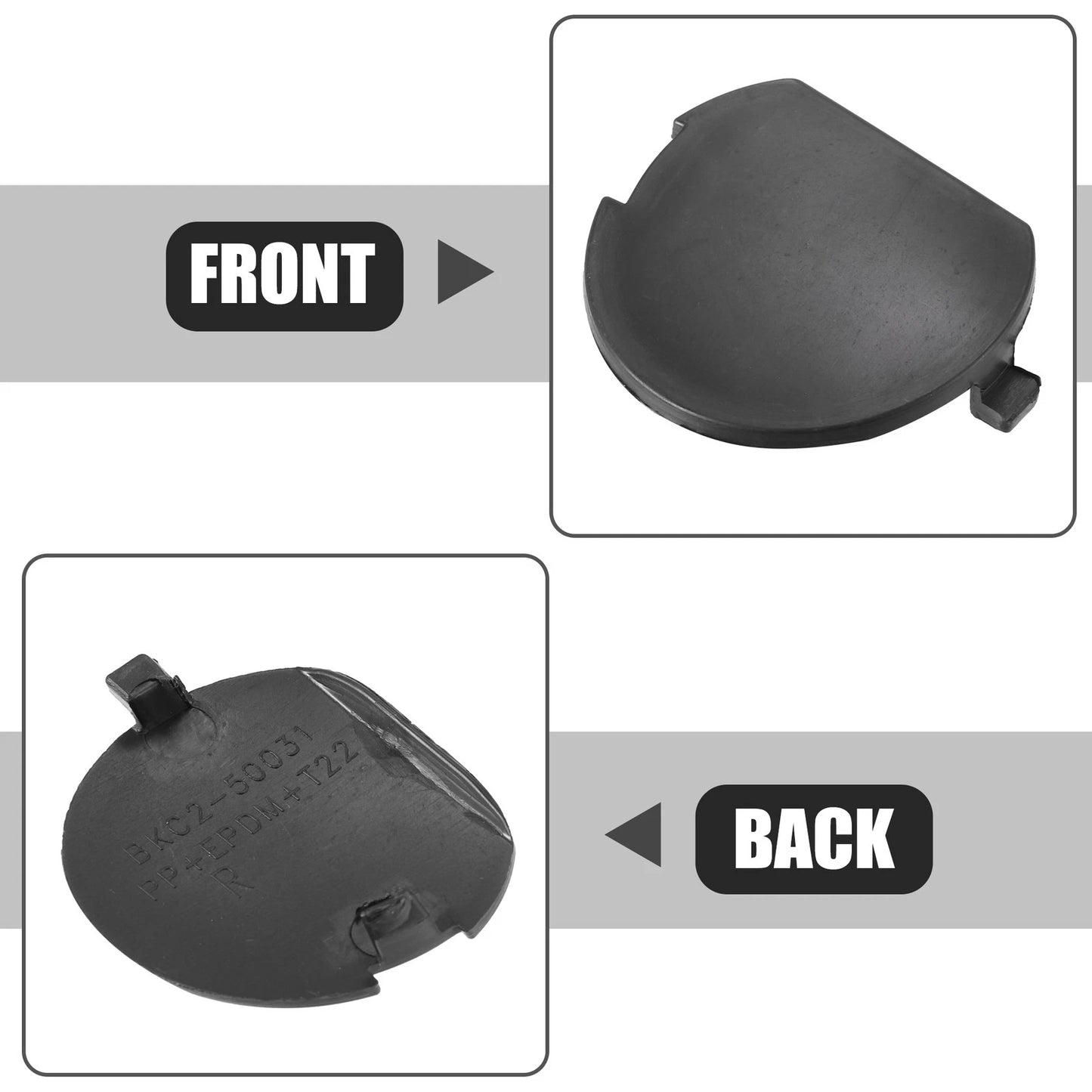 Black Tow Hook Cover for Mazda 3 Axela (2014-2016) 1 x Cap