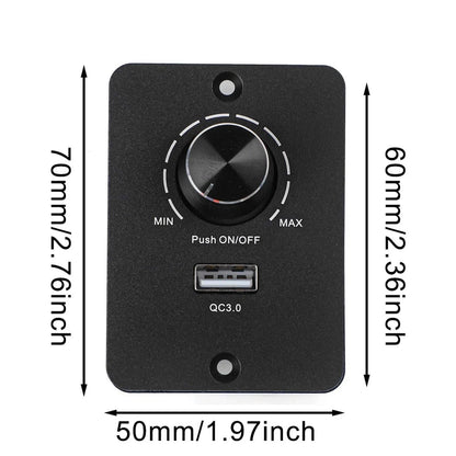 PWM LED Dimmer Switch for DC 12V/24V with USB Fast Charging for RV/Boat