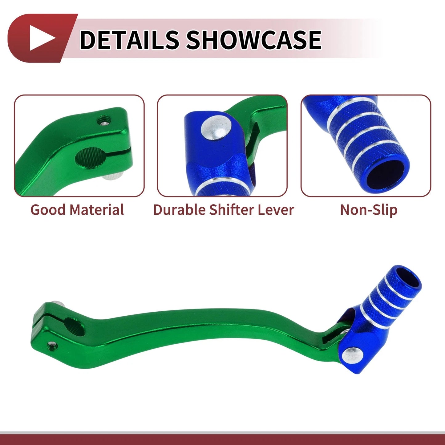 Folding Gear Shifter Lever for Kayo T6 Green Blue Silver Tone